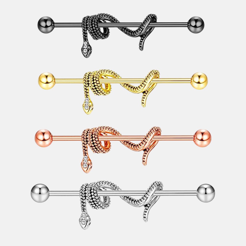 Ear Piercings Jewelry – 14G Industrial Barbell Earring for Double Ear Bridge Piercing