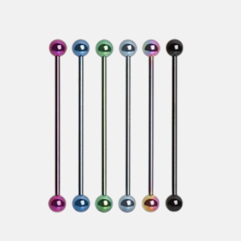 Barbell Ear Piercing Jewelry – 7 Colors Long Industrial Cartilage Barbell Earrings