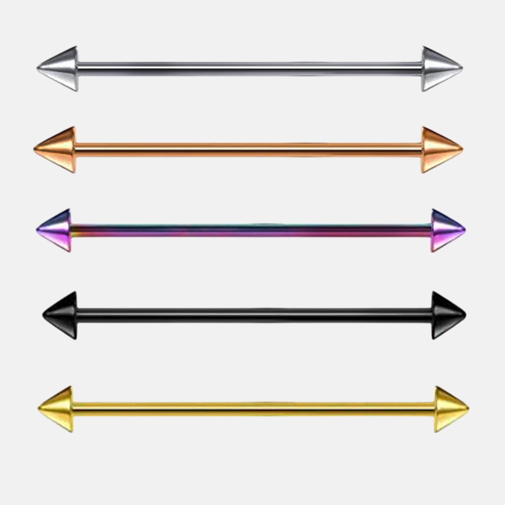 Ear Piercing Jewelry Types – Cone Spike Long Bar Earring for Cartilage or Helix