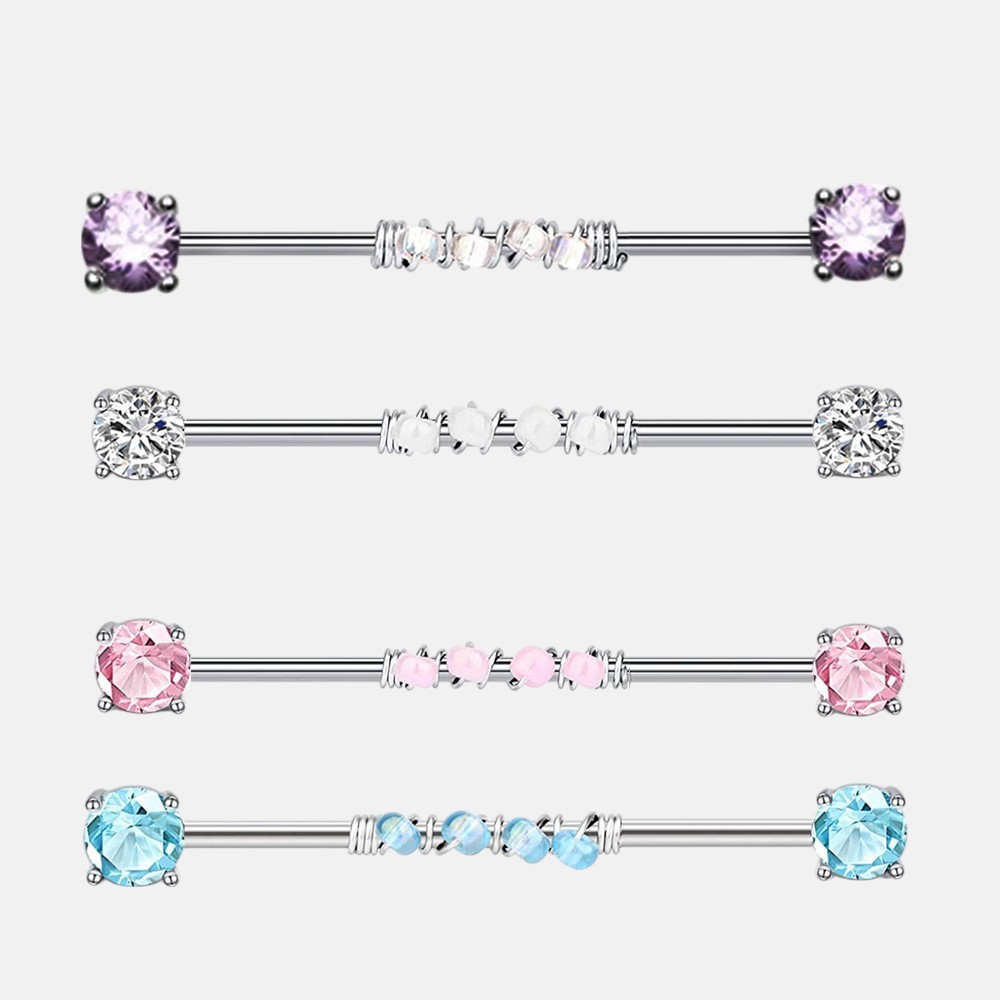 Double Ear Piercing Jewelry – Long Bar Industrial Bridge Piercing Earring