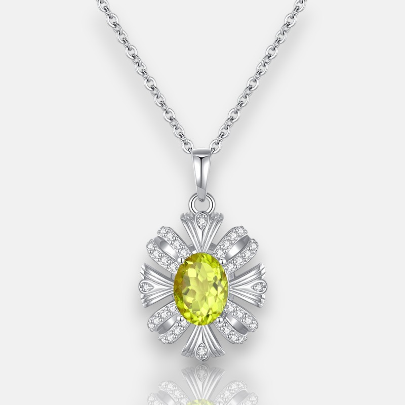 Natural Crystal Pendant Necklace – S925 Sterling Silver | Blingku