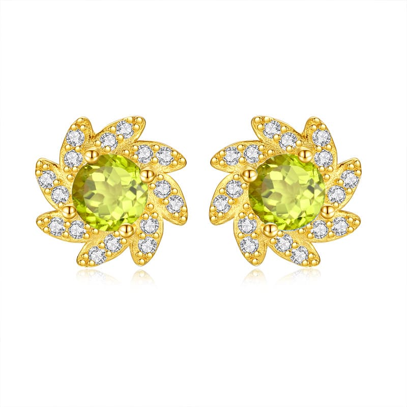 Sunflower Earrings – Gold-Plated S925 Sterling Silver Studs