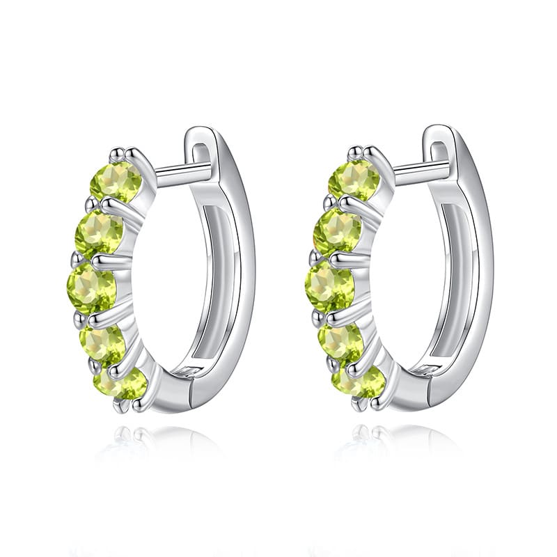 Summer Stud Earrings for Women – S925 Sterling Silver with Natural Peridot