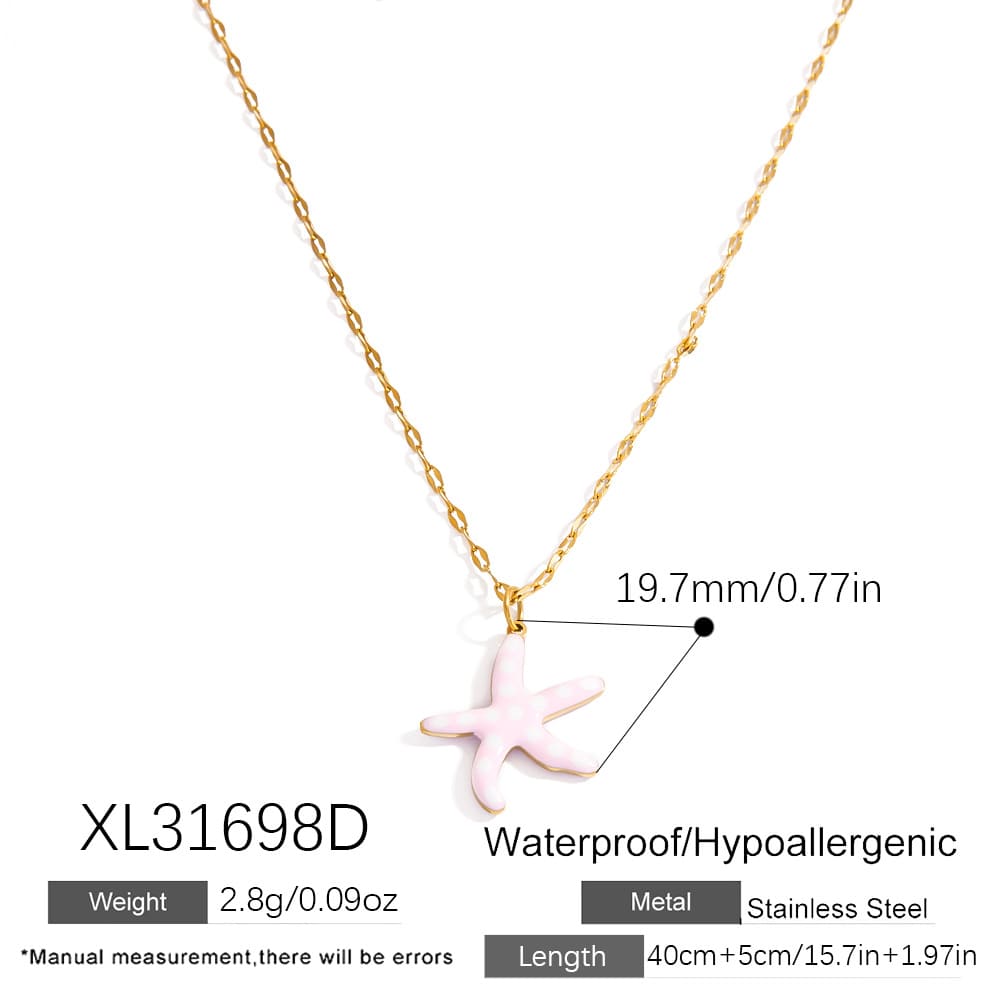 Trending Necklaces for Women – Minimalist Tropical Fish & Starfish Pendant Choker