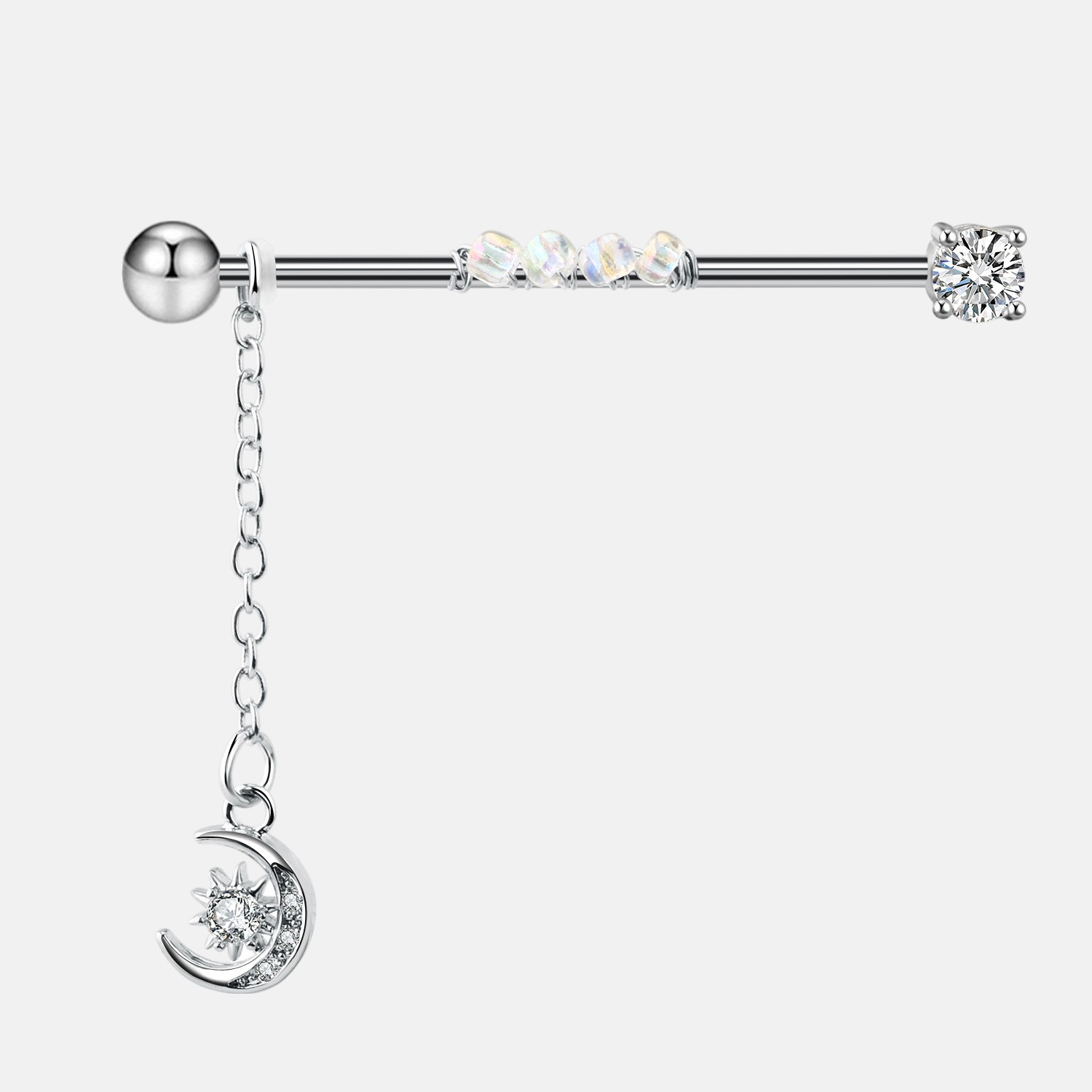 Cartilage Ear Piercing Jewelry – Long Bar Industrial Earrings for Scaffold Piercing