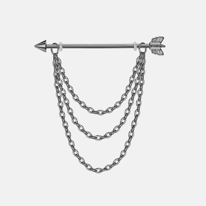 Professional Ear Piercing Jewelry – Industrial Chain Barbell for Cartilage Piercing