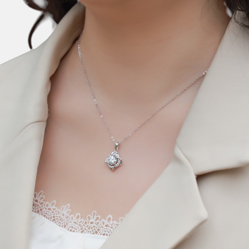 Four-Leaf Clover Jewelry – Windmill-Inspired S925 Silver Pendant Necklace