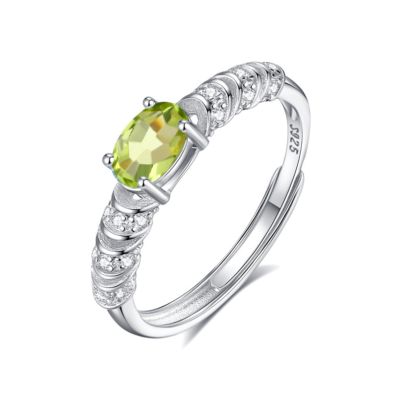 Crystal Stone Ring – S925 Sterling Silver with 5 Natural Gemstones