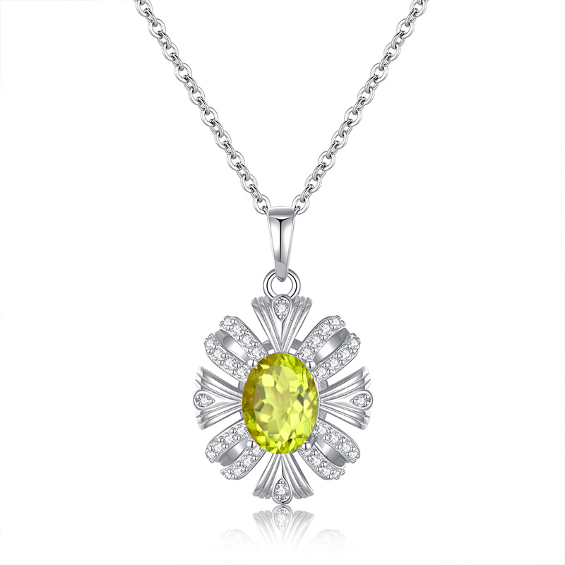 Natural Crystal Pendant Necklace – S925 Sterling Silver | Blingku