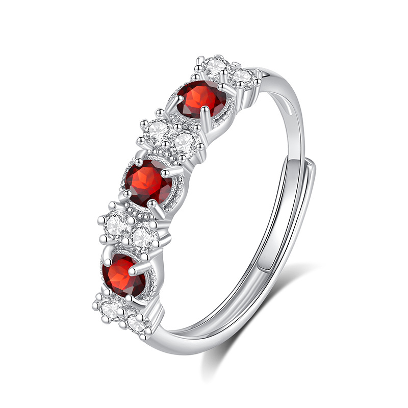 Cene Adjustable Garnet Vintage Gemstone Ring