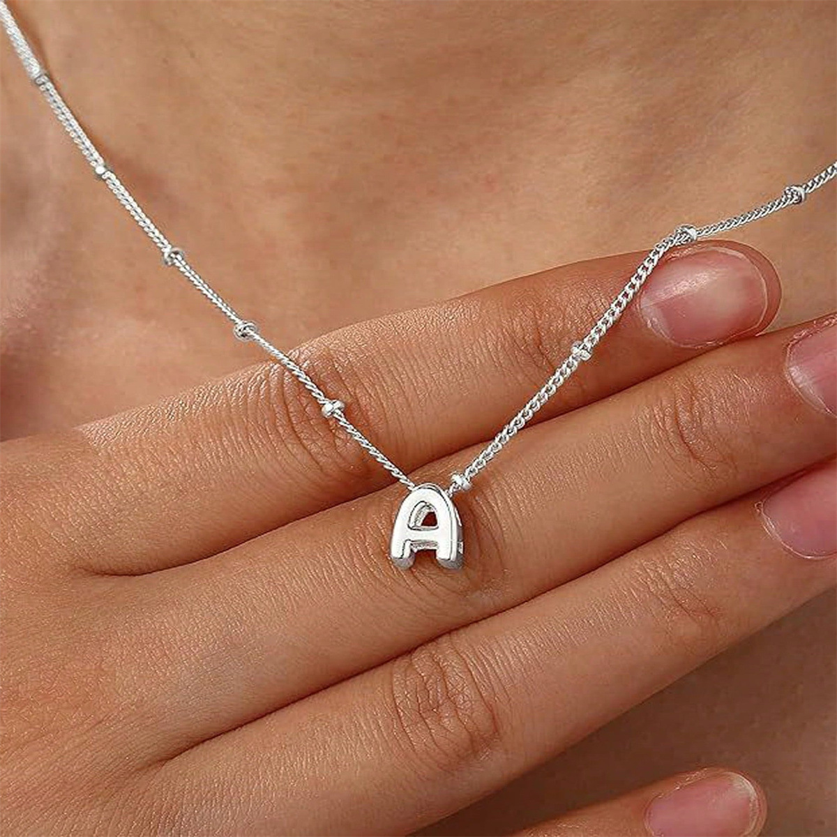 Letter Necklace – Iced Out Double Layer A–Z Alphabet Pendant Necklace