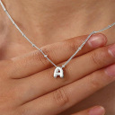 Silver letter single-layer necklace