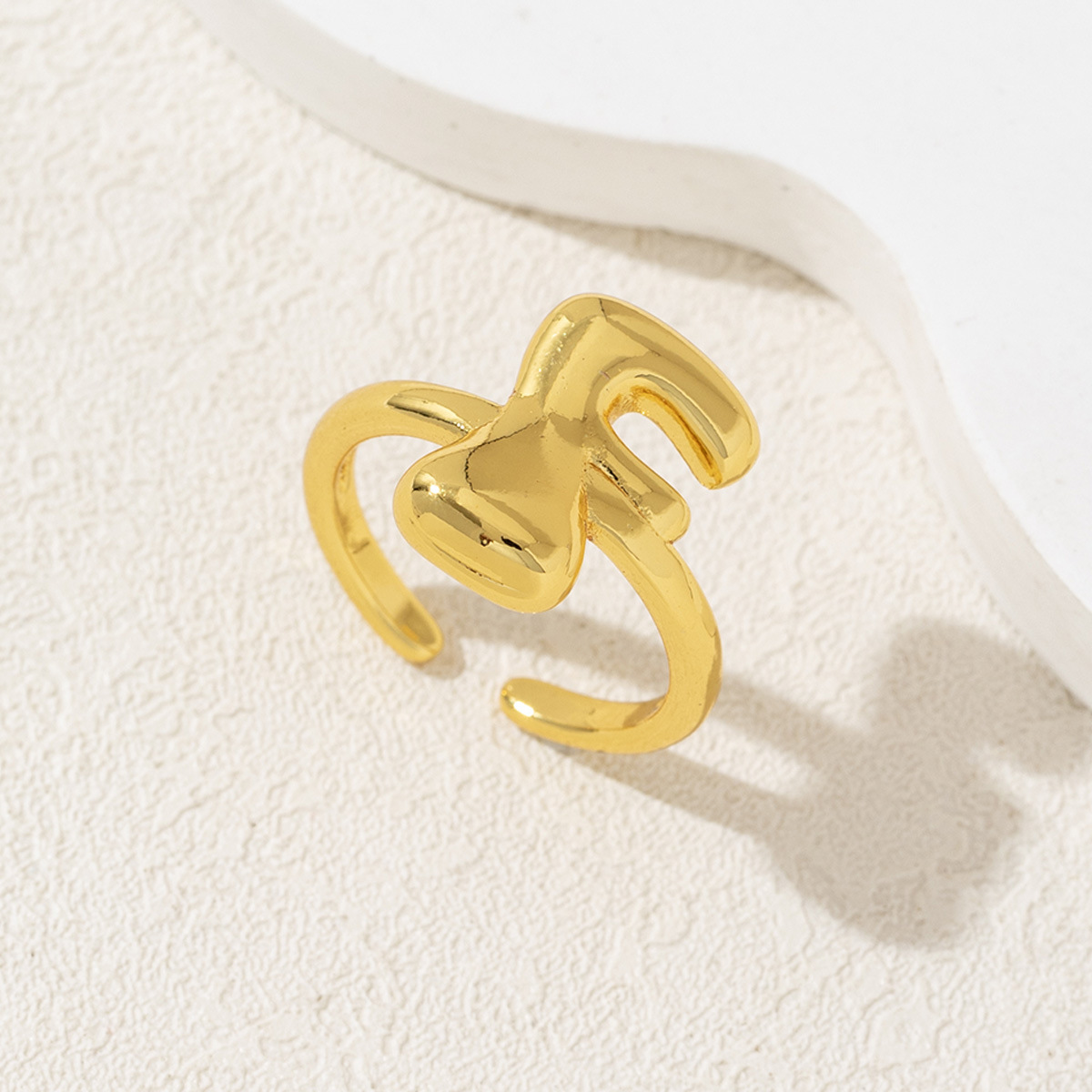 Letter Ring – Polished Mirror Finish Alphabet Initial Ring