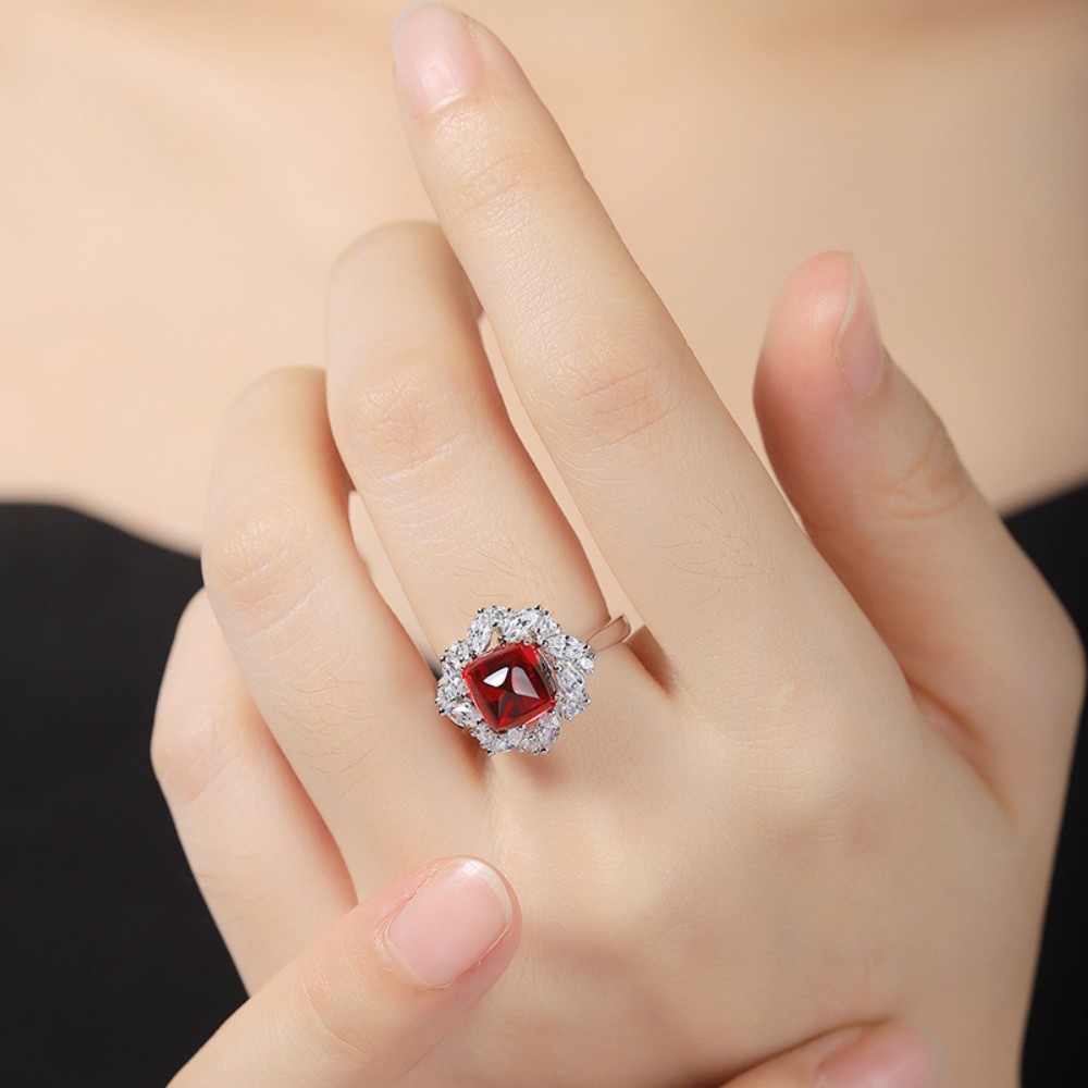 Real Ruby Earrings – Lab-Created Ruby Studs in 925 Sterling Silver