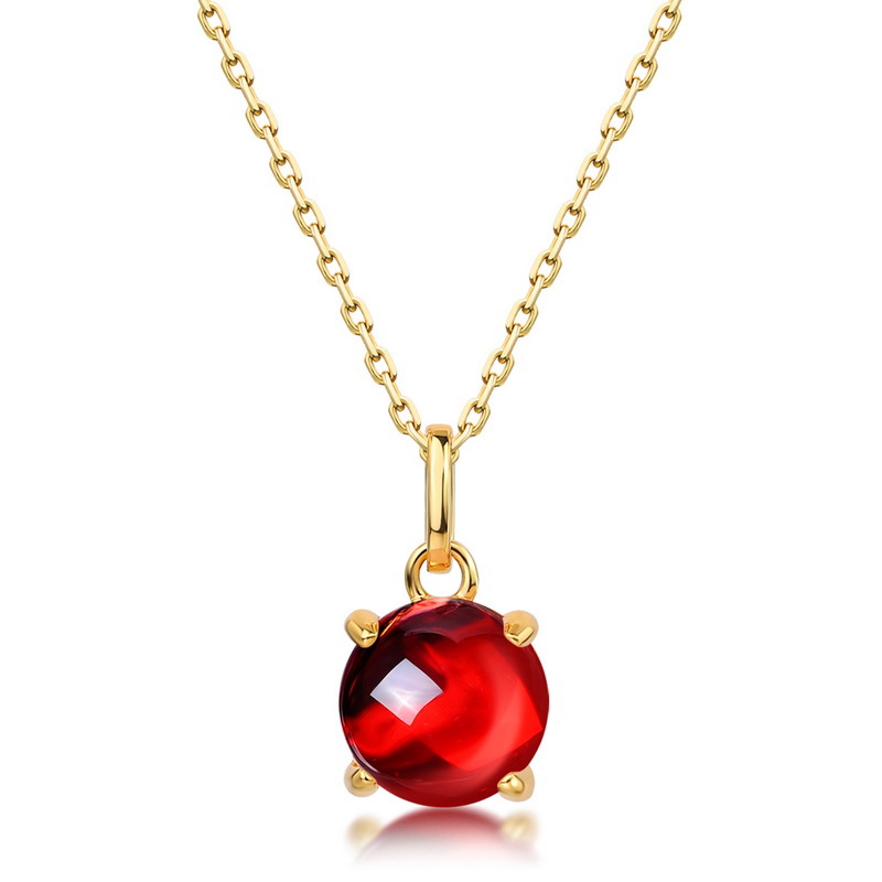 Deep red garnet cabochon pendant—the January birthstone