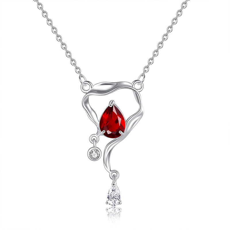 Mermaid Tears Pendant – S925 Silver Necklace with Natural Gemstones | Blingku