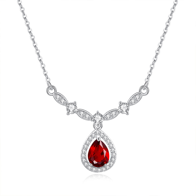 Delicate Birthstone Jewelry – Josephine S925 Silver Crystal Pendant Necklace | Blingku