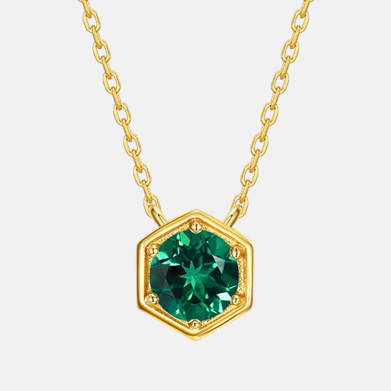 May Birthstone Necklace – Emerald Green Gift for Her under $80