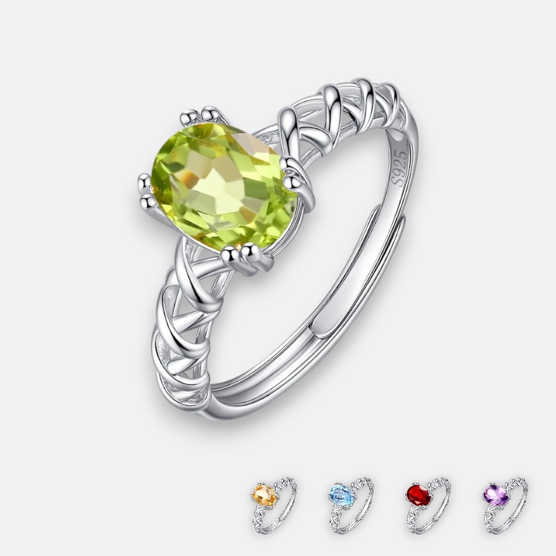 Natural Topaz Ring – S925 Sterling Silver Gemstone Elegance