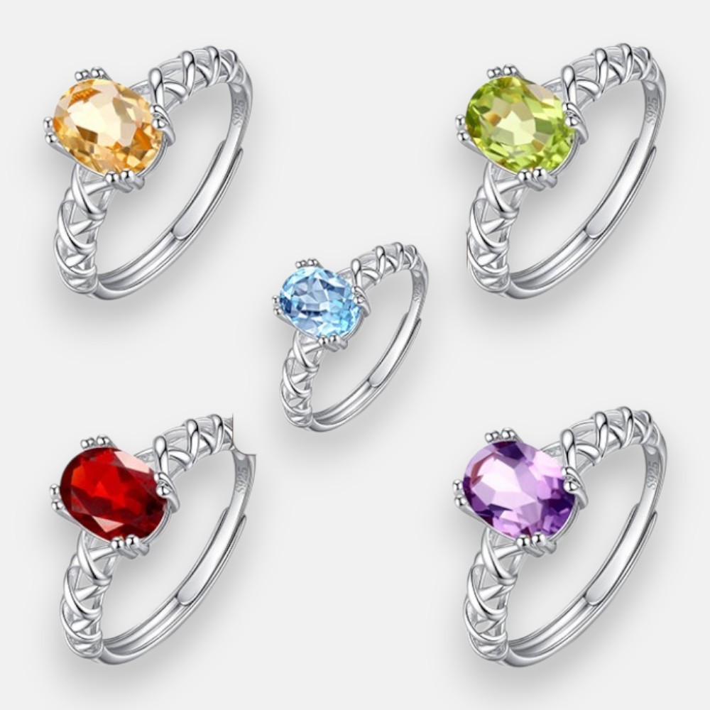 Natural Topaz Ring – S925 Sterling Silver Gemstone Elegance