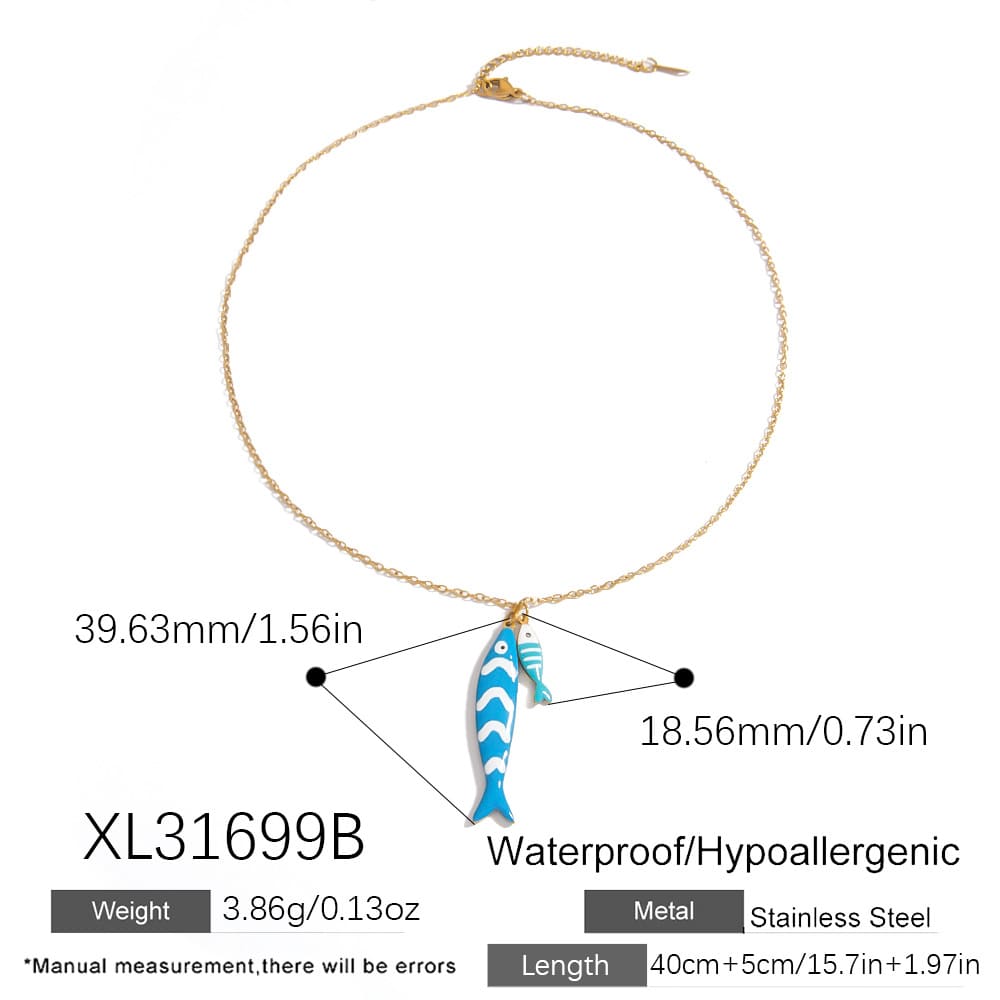 Trending Necklaces for Women – Minimalist Tropical Fish & Starfish Pendant Choker