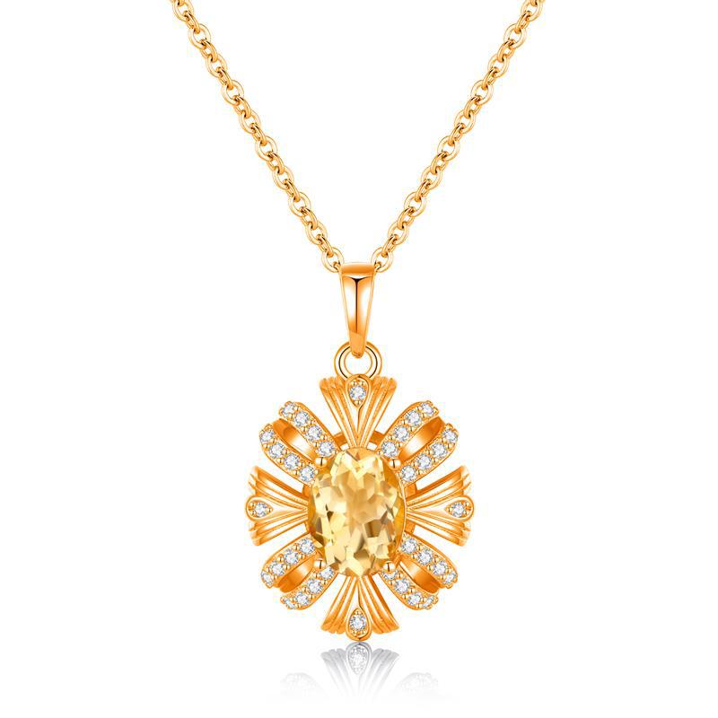 Natural Crystal Pendant Necklace – S925 Sterling Silver | Blingku