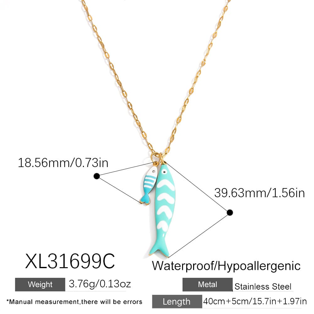 Trending Necklaces for Women – Minimalist Tropical Fish & Starfish Pendant Choker