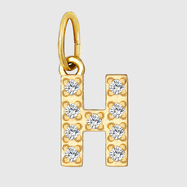 Initial Charm – Pave Full CZ Double Circle Alphabet Pendant for DIY Jewelry