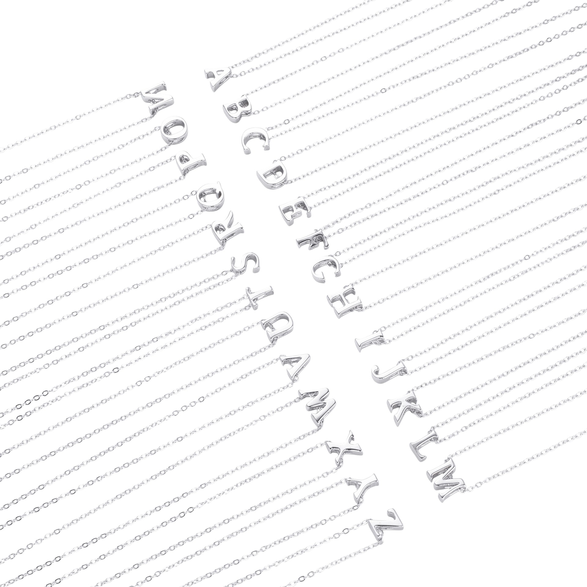 Initial Necklace – S925 Sterling Silver A–Z Alphabet Pendant Clavicle Chain