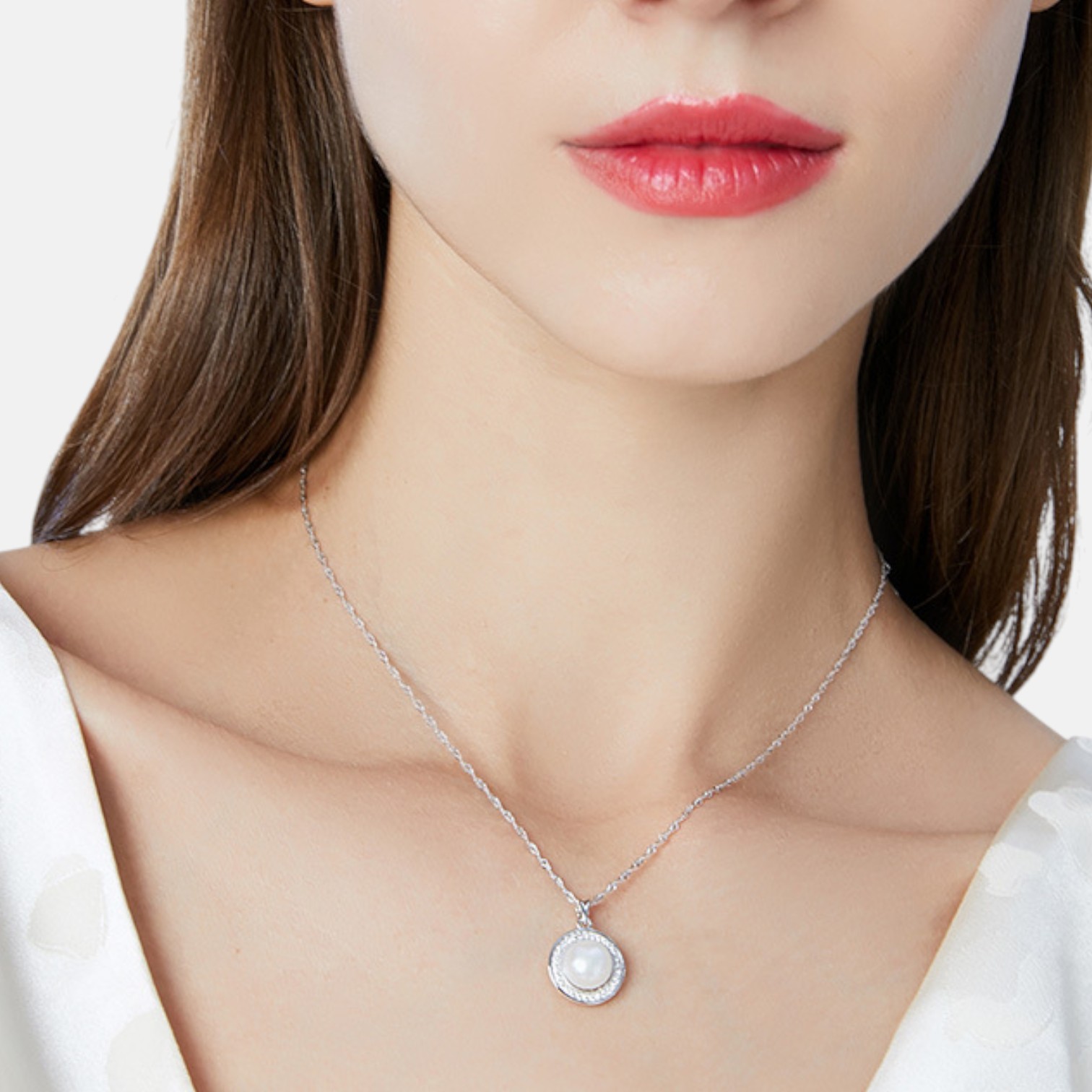 Silver Pearl Necklace – Elegant S925 Sterling Silver Jewelry for Women