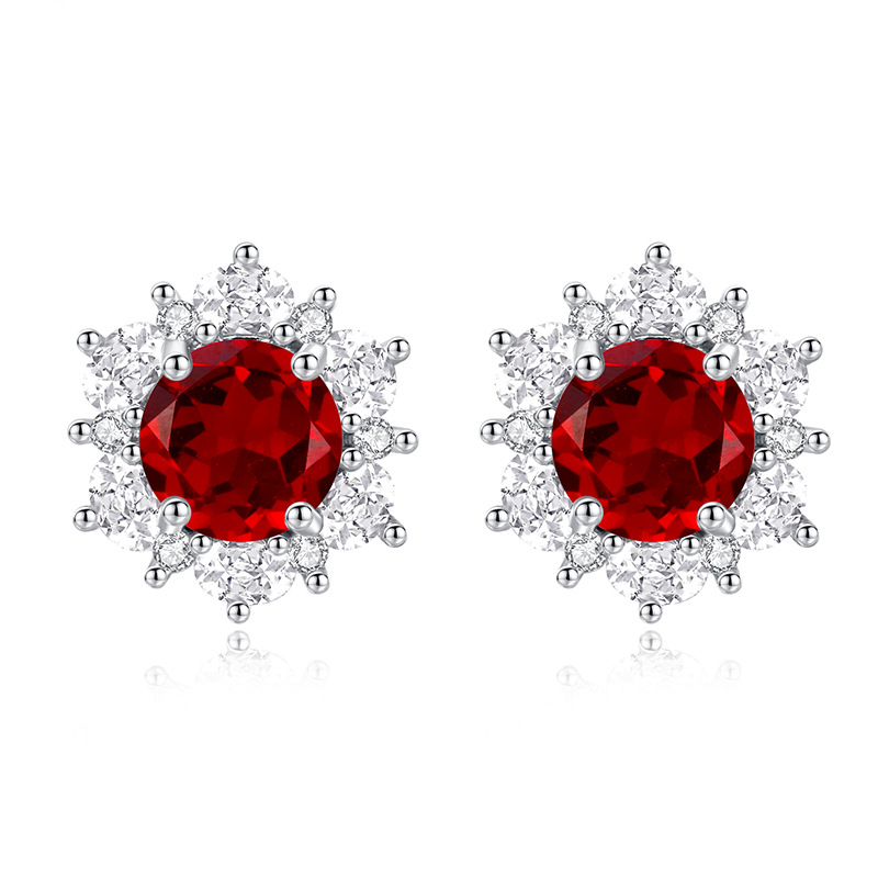 Sterling Silver Floral Necklace Set – Natural Crystal Pendant Jewelry | Blingku