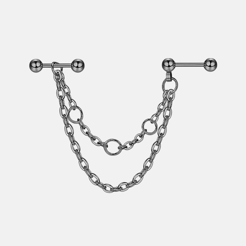 Best Ear Piercing Jewelry – Pearl Chain Cartilage Earring with Star Stud