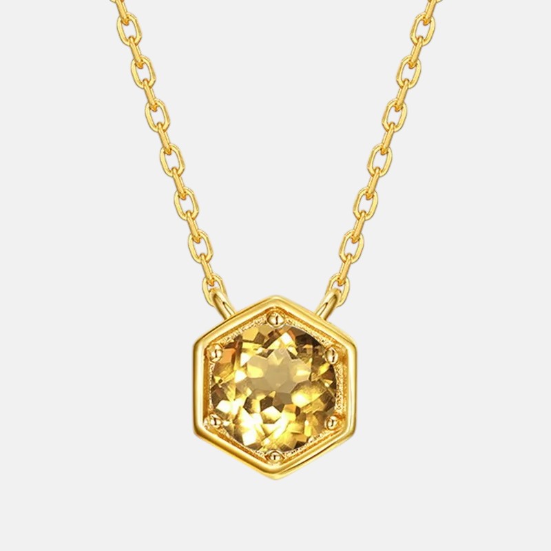 November Birthstone Necklace – Citrine or Topaz Gift under $80