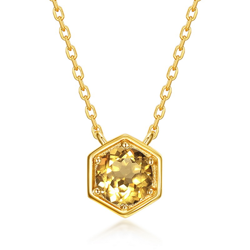 November Birthstone Necklace – Citrine or Topaz