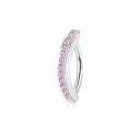Silver Arc Bar with Pink CZ