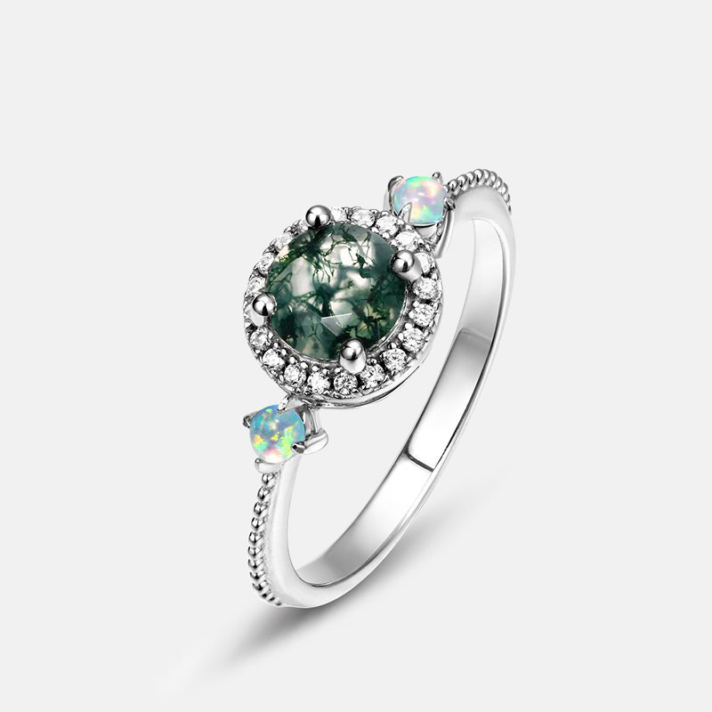 Round Cut Alexandrite Ring | S925 Sterling Silver Color‑Change Gem – June Birthstone