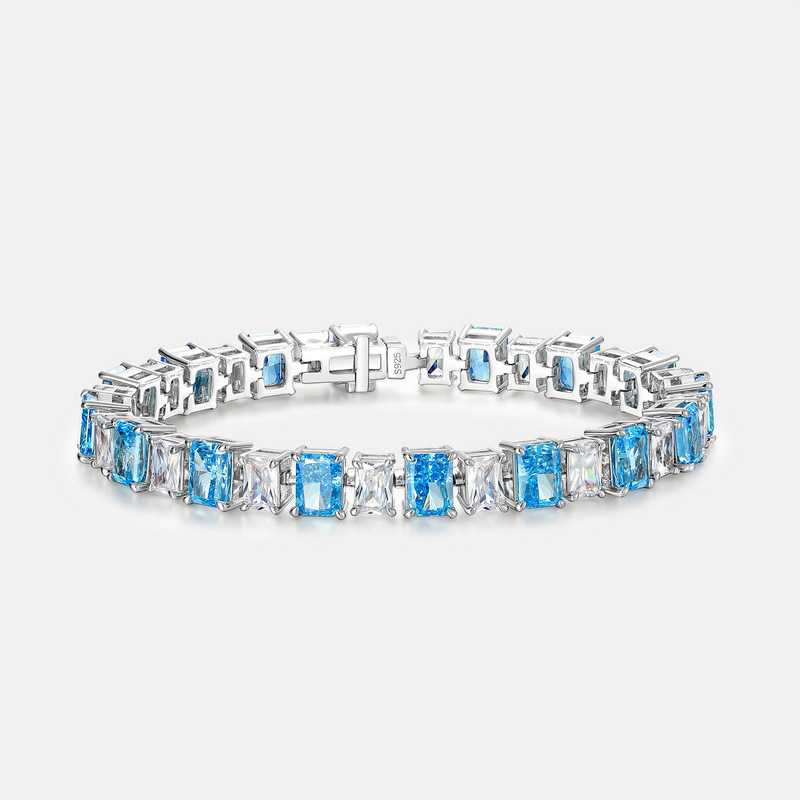 Elegant Ice-Cut Silver Bracelets for Women | S925 Luxury Design
