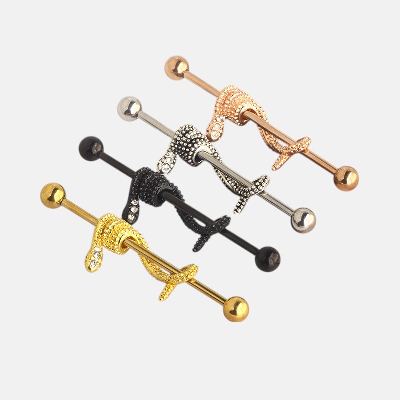 Ear Piercings Jewelry – 14G Industrial Barbell Earring for Double Ear Bridge Piercing