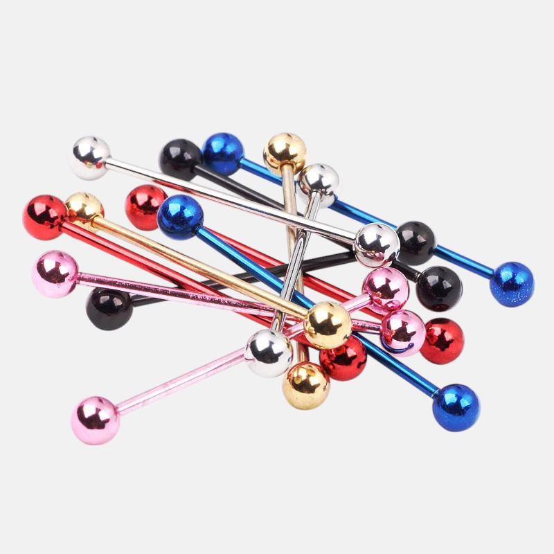 Barbell Ear Piercing Jewelry – 7 Colors Long Industrial Cartilage Barbell Earrings
