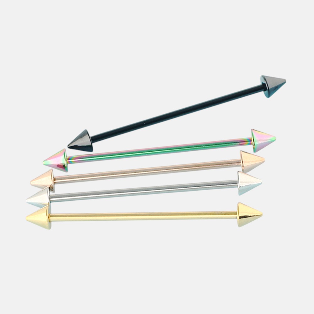 Ear Piercing Jewelry Types – Cone Spike Long Bar Earring for Cartilage or Helix