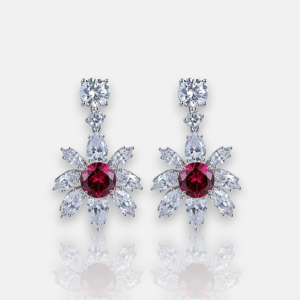 売れ筋ランキングも掲載中！ Ruby Flower Stud Earrings – Round Ruby in 925 Silver テープ・マスキングテープ