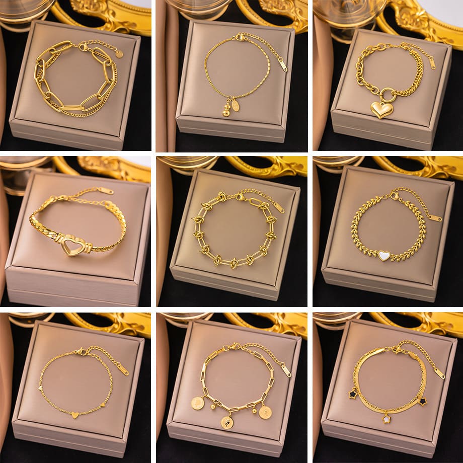 18K Gold Plated Chain Bracelet for Women – Tarnish Resistant New Design