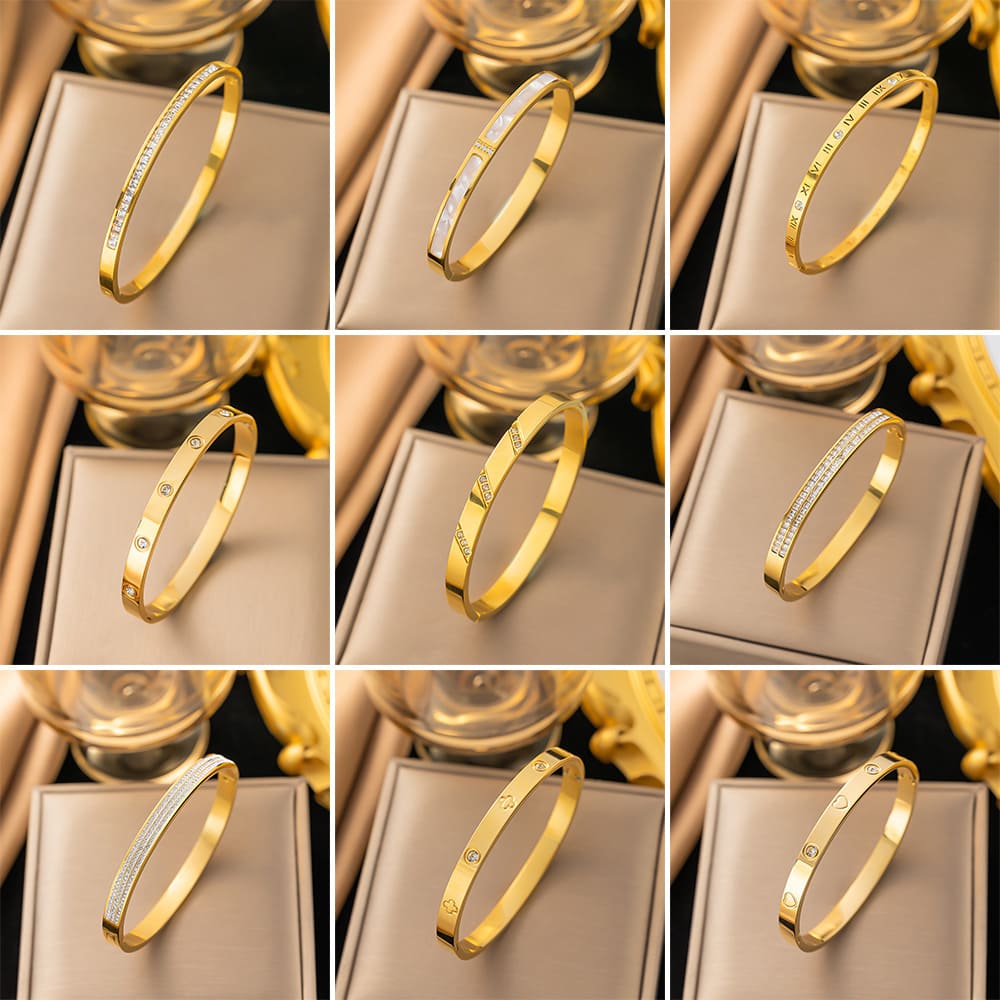 Gold Plated Bracelet for Women – 18K Open Cuff, Tarnish-Free