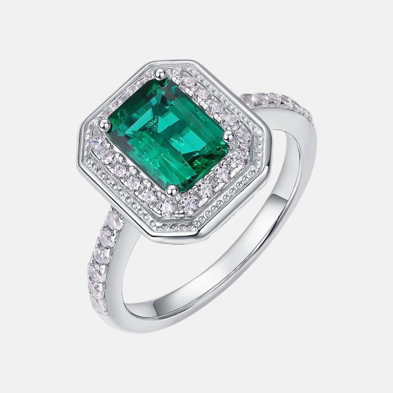 Geometric Sapphire Ring S925 Sterling Silver September Birthstone Jewelry