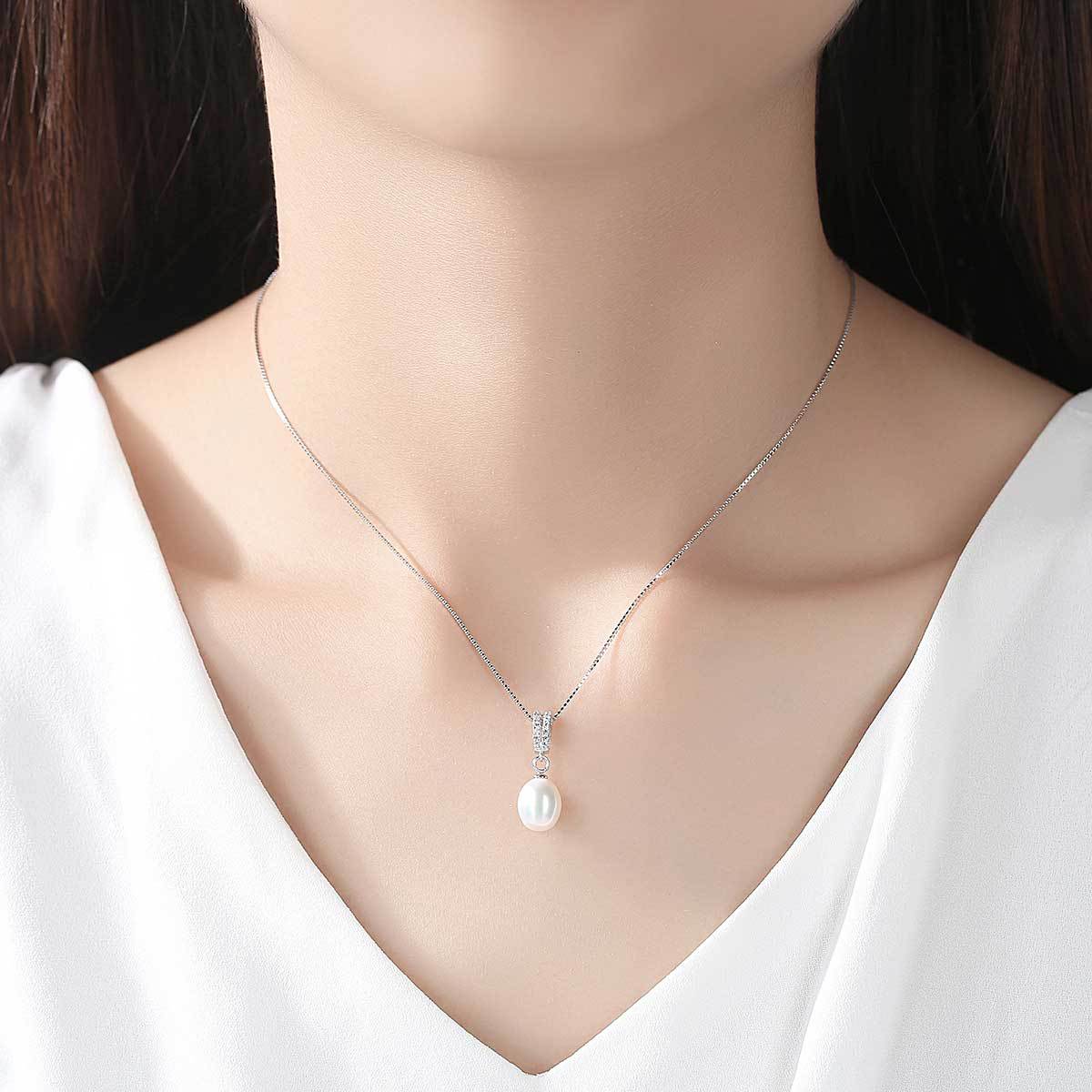 Pearl Pendant for Women – Elegant S925 Sterling Silver Necklace