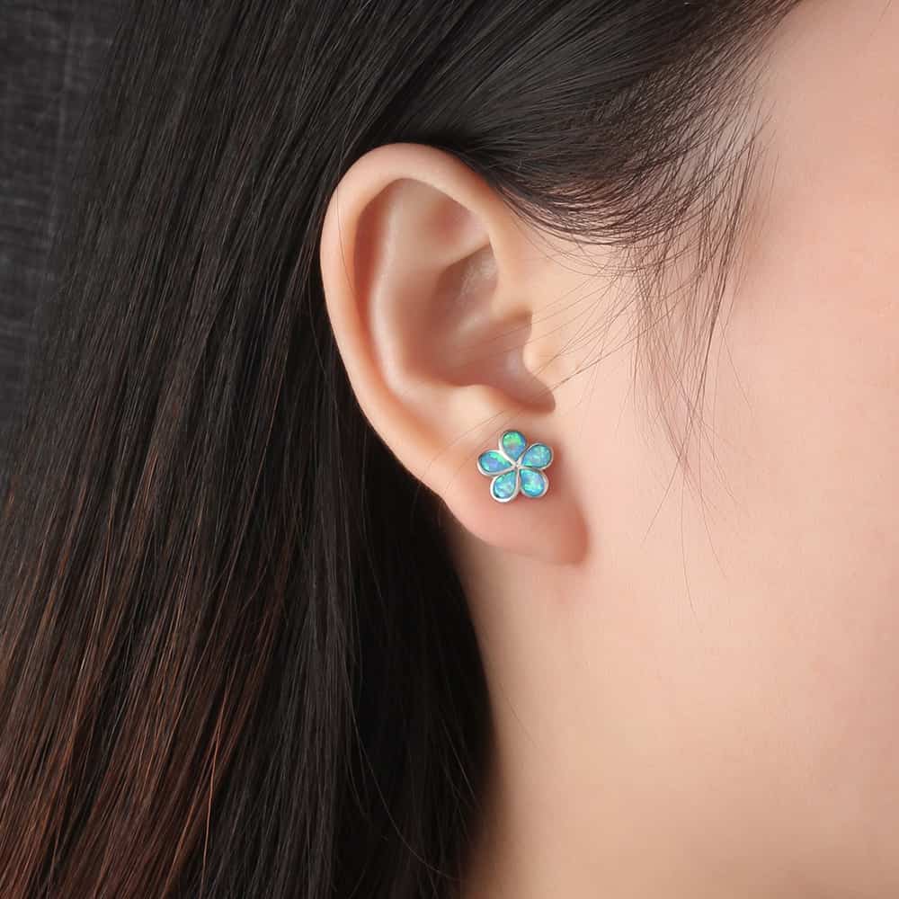Opal Silver Earrings – Elegant S925 Silver Jewelry for Women
