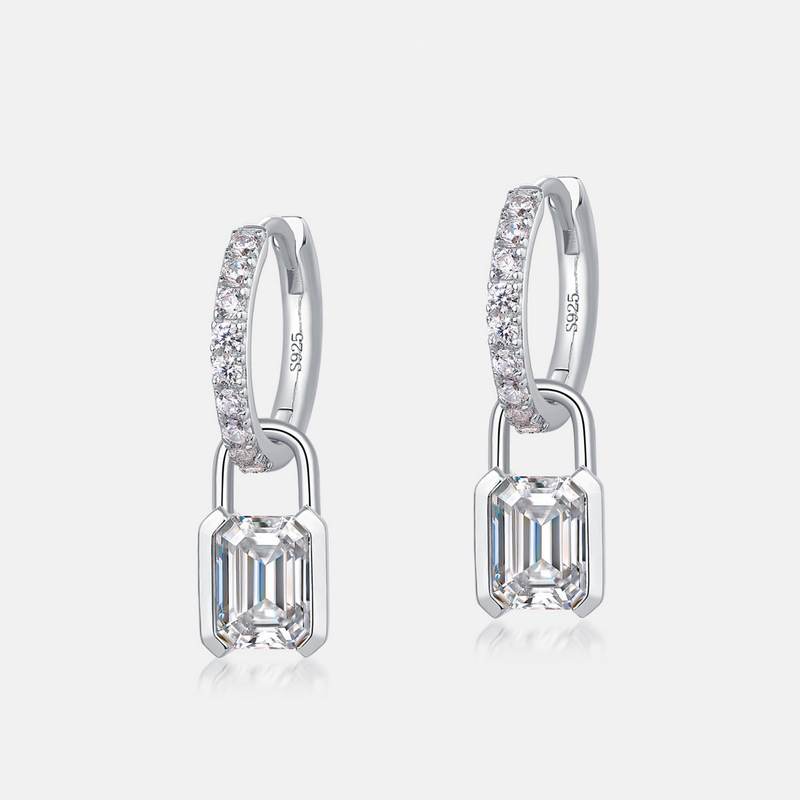 Moissanite Drop Earrings – S925 Silver Minimalist Luxury Jewelry
