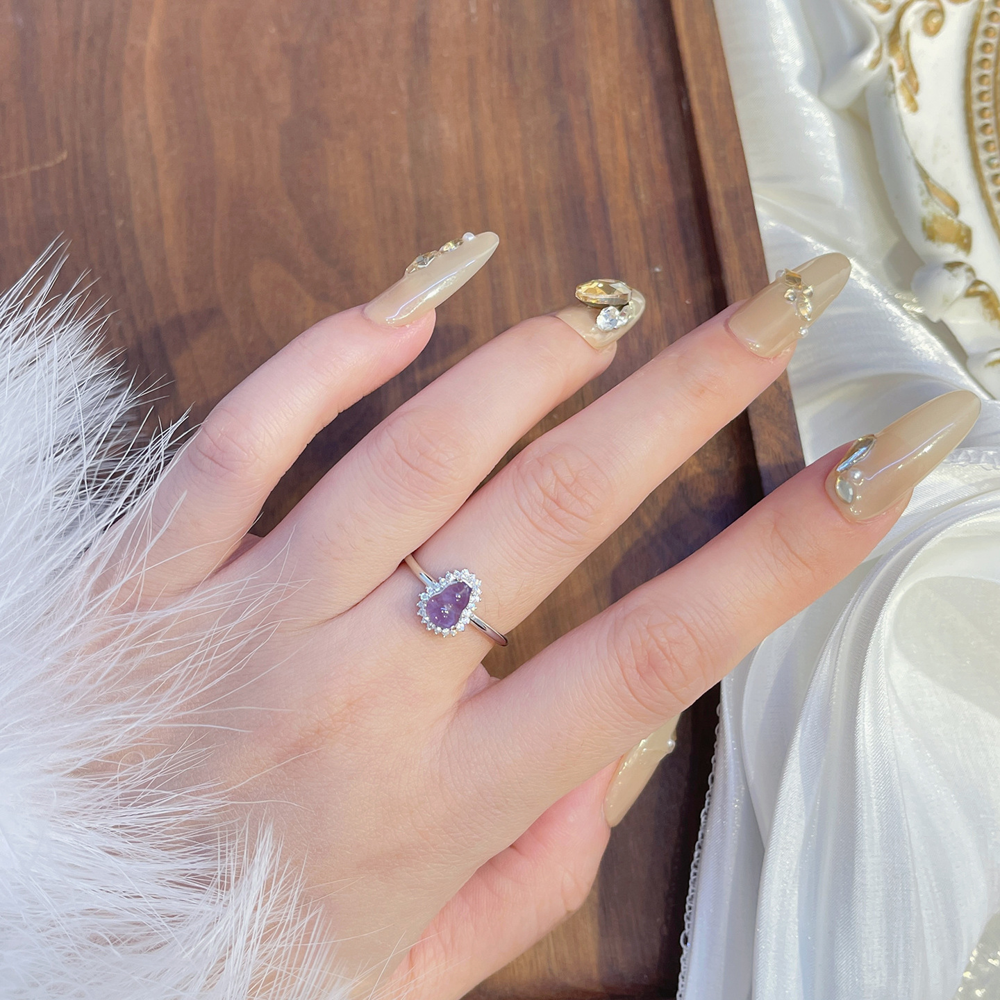 Amethyst Ring - Gourd Design in 925 Sterling Silver