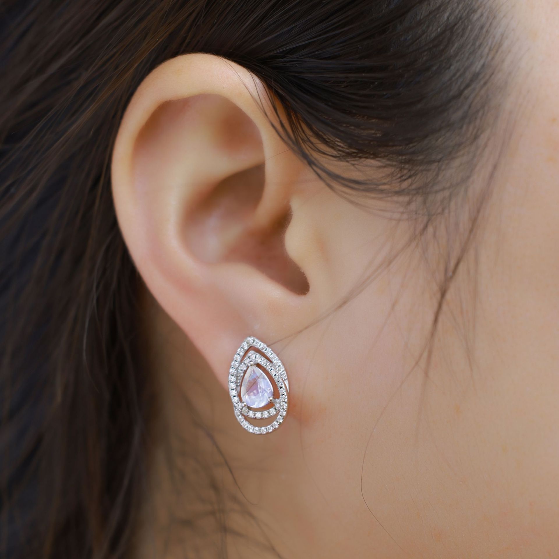 Sapphire Earrings - S925 Sterling Silver Waterdrop Earrings