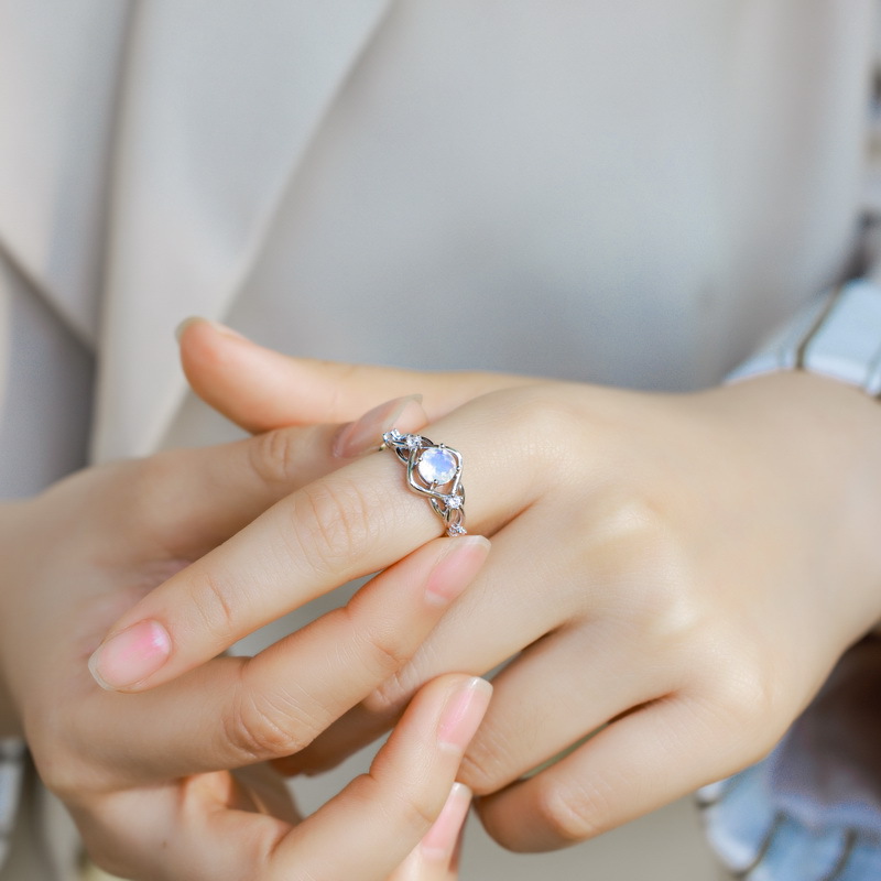 Sapphire Ring - S925 Sterling Silver Open Band